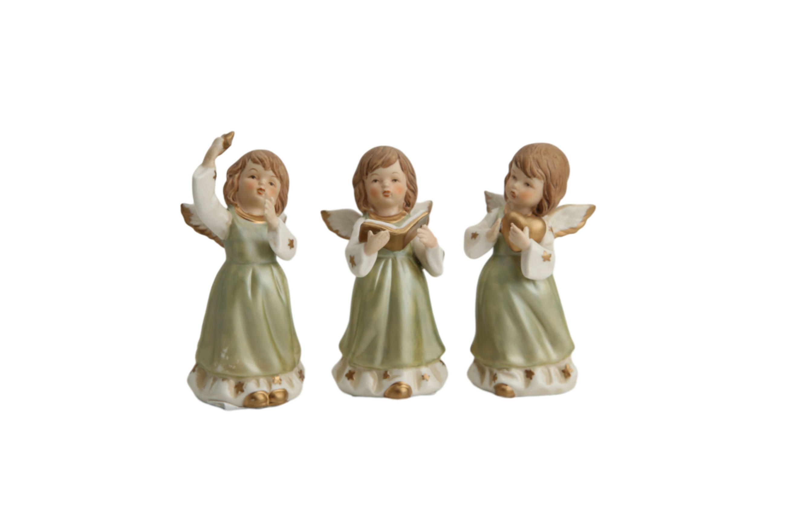 OKRASNI ANGEL - zelena, Trendi, keramika (6,5/11,8/6cm) - X-Mas