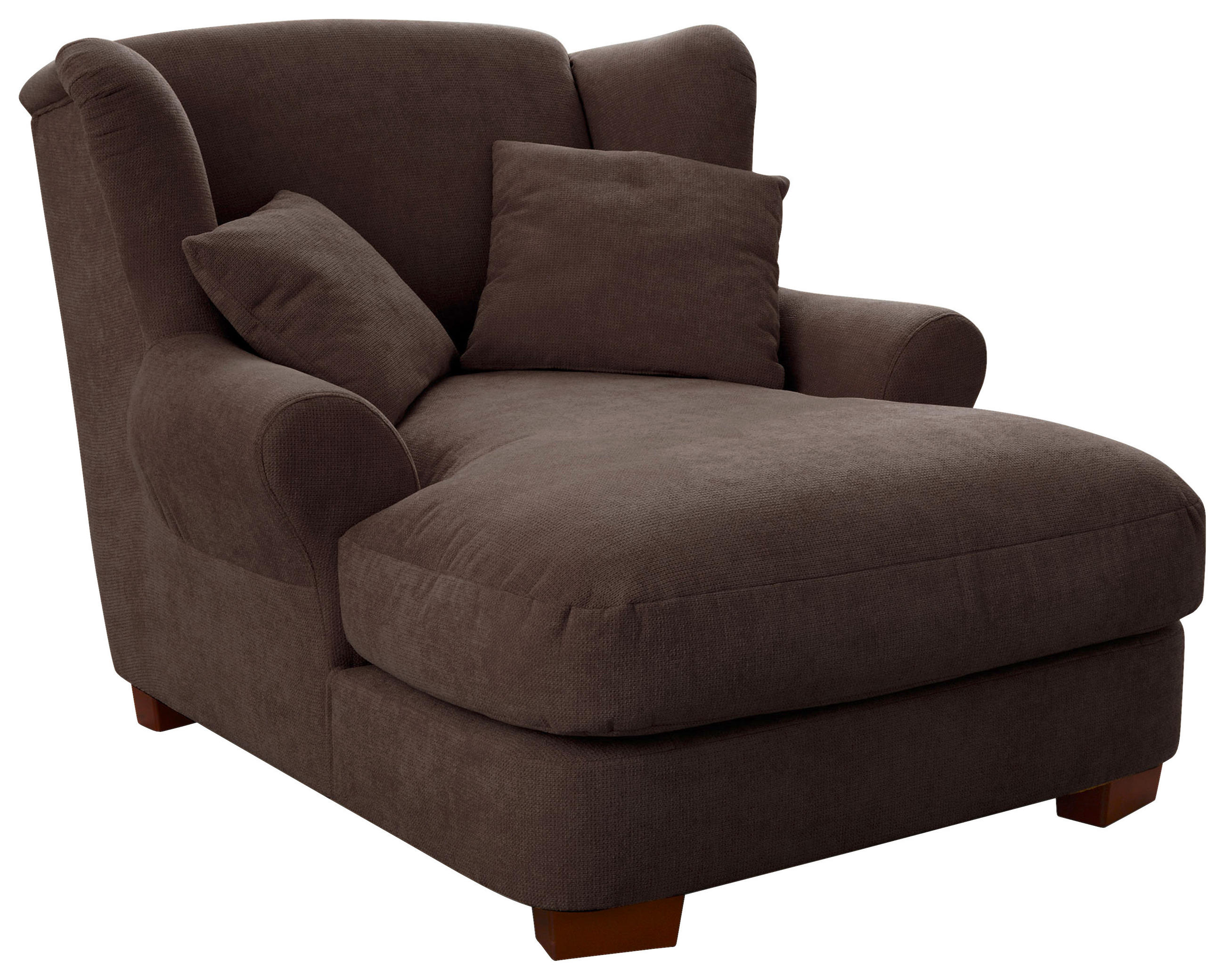 XXL-SESSEL Flachgewebe Dunkelbraun    - Dunkelbraun, ROMANTIK / LANDHAUS, Holz/Textil (120/101/142cm) - Cantus