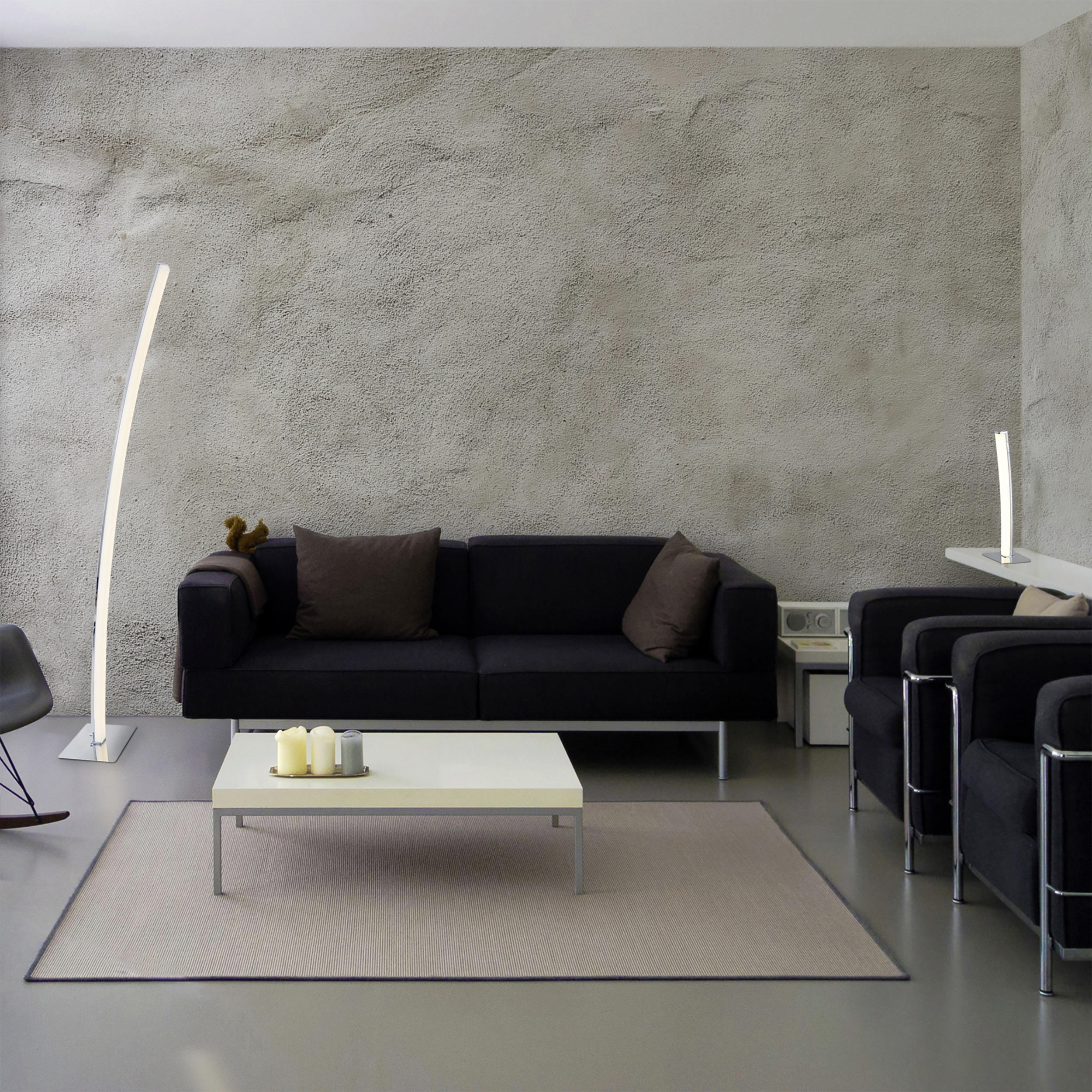 LED-TISCHLEUCHTE   - Chromfarben, Basics, Kunststoff/Metall (50cm) - Näve