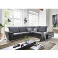 ECKSOFA in Echtleder Anthrazit - Chromfarben/Anthrazit, KONVENTIONELL, Leder/Metall (292/242cm) - Cantus