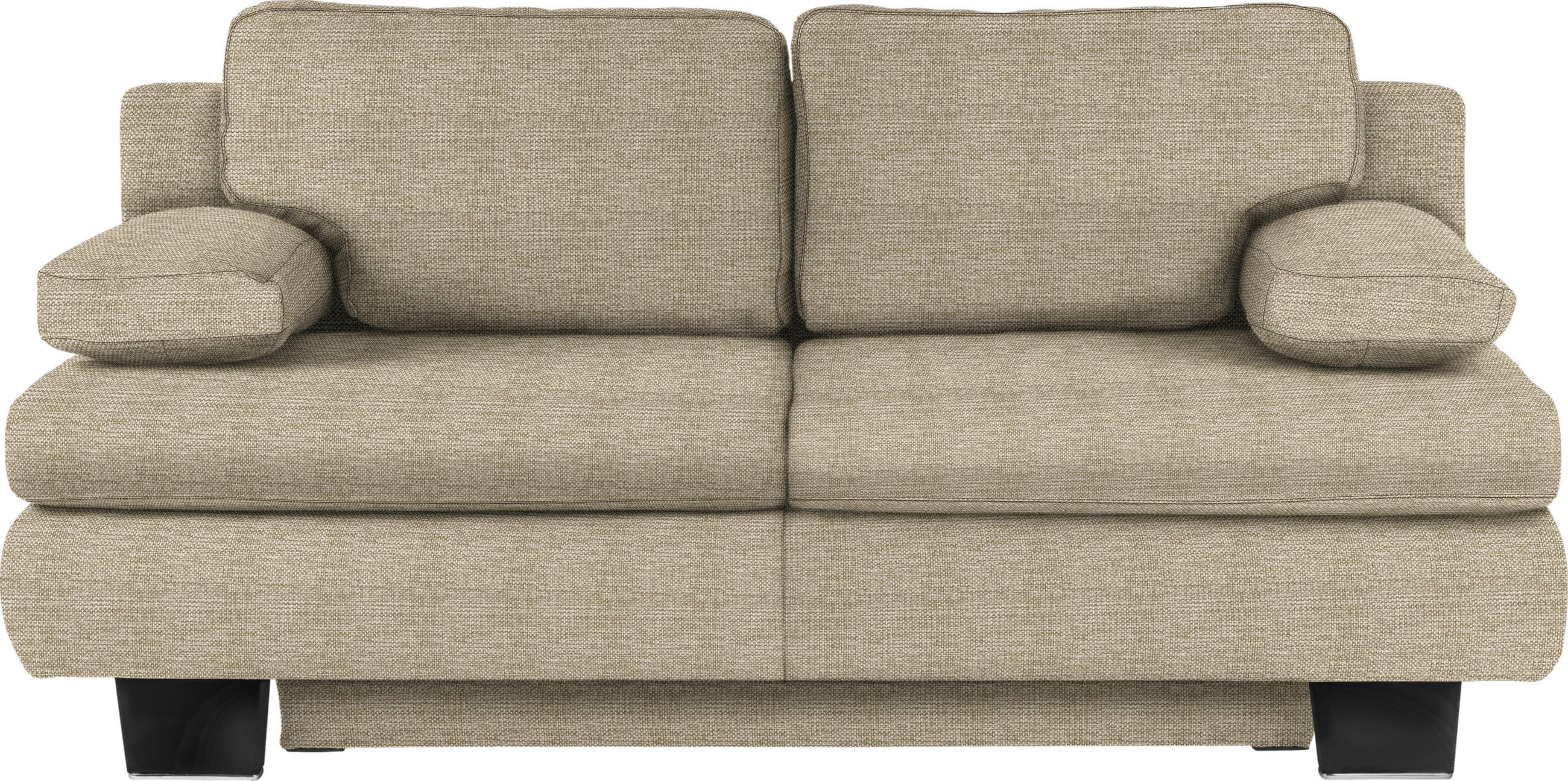 SCHLAFSOFA Webstoff Naturfarben Fussart wählbar, Stoffauswahl, Schlafen auf Sitzhöhe, Rücken echt  - Wengefarben/Naturfarben, Konventionell, Holz/Textil (203/94/100cm) - Novel