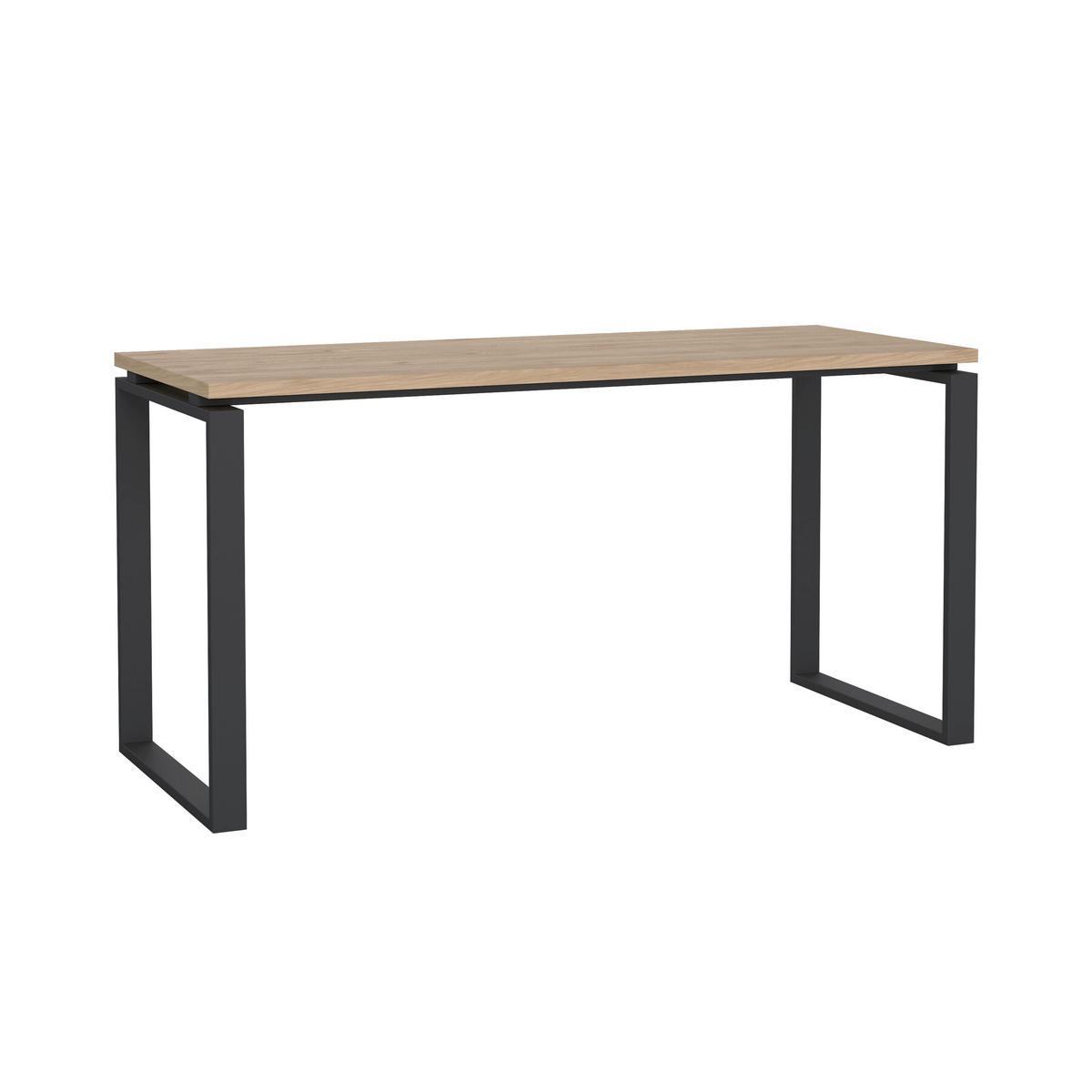 SCHREIBTISCH 150/60/75,6 cm  in Eichefarben  - Eichefarben/Grau, MODERN, Holzwerkstoff/Metall (150/60/75,6cm) - MID.YOU