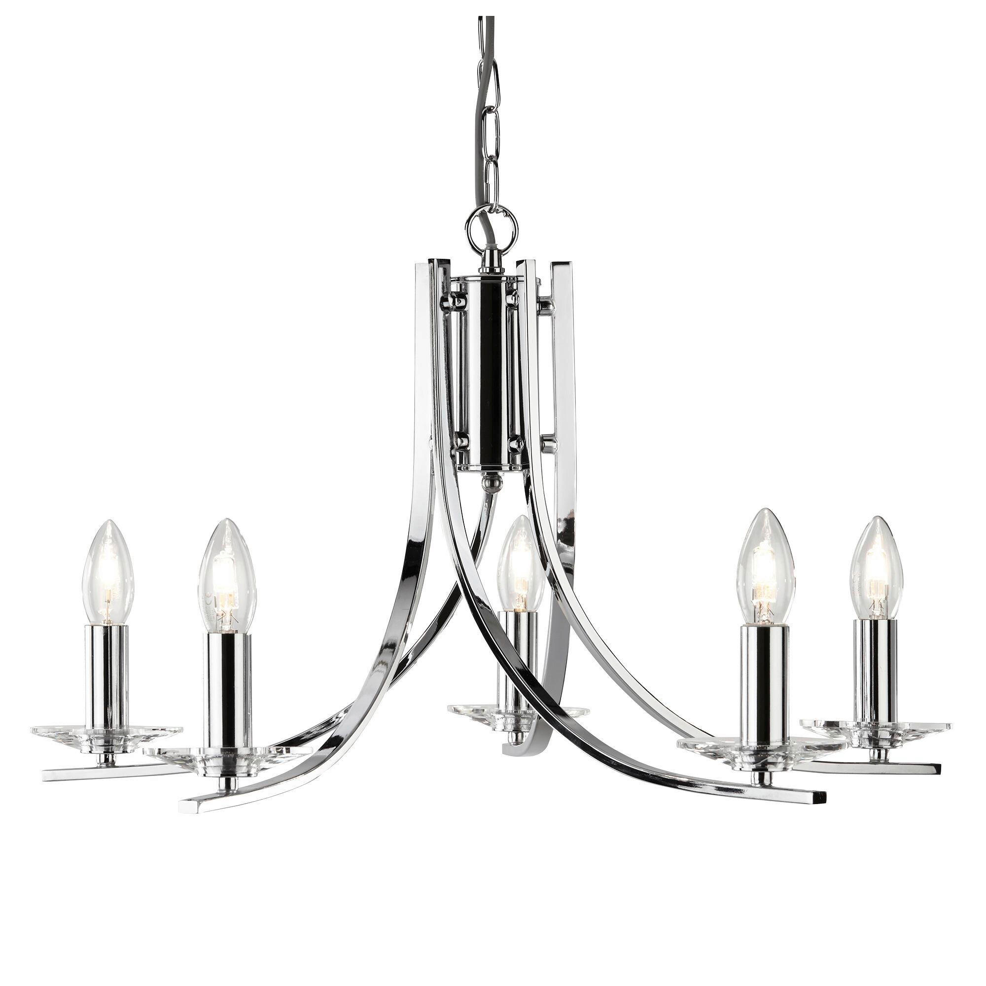 KRONLEUCHTER Ascona 62/90 cm   - Chromfarben, KONVENTIONELL, Glas/Metall (62/90cm)