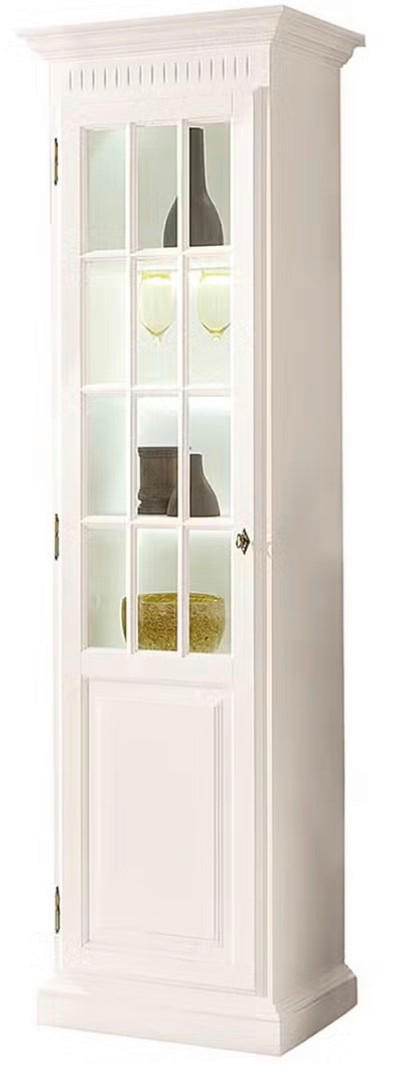 VITRINE in massiv Pinie Weiß  - Weiß, LIFESTYLE, Holz (65/220/48cm) - Livetastic
