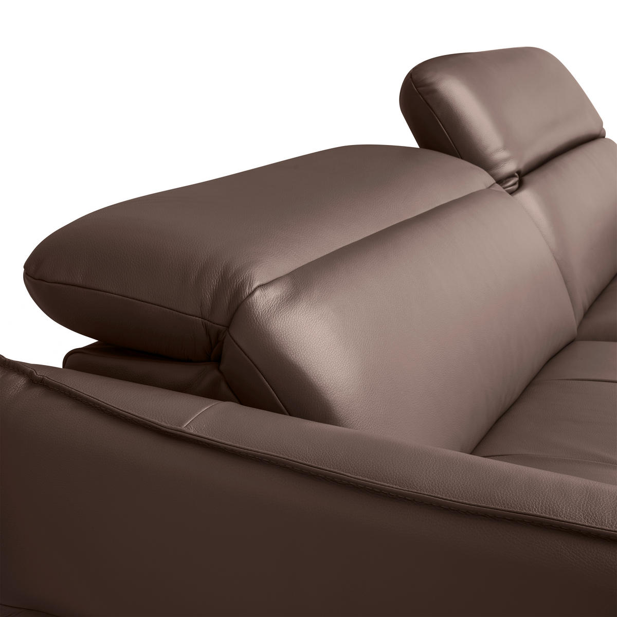 ECKSOFA inkl. Funktionen Braun Echtleder  - Schwarz/Braun, Design, Leder/Metall (246/175cm) - Celina Home