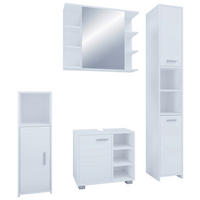 BADEZIMMER 4-teilig  in 140 cm  - Weiß, MODERN, Holzwerkstoff (140cm) - MID.YOU