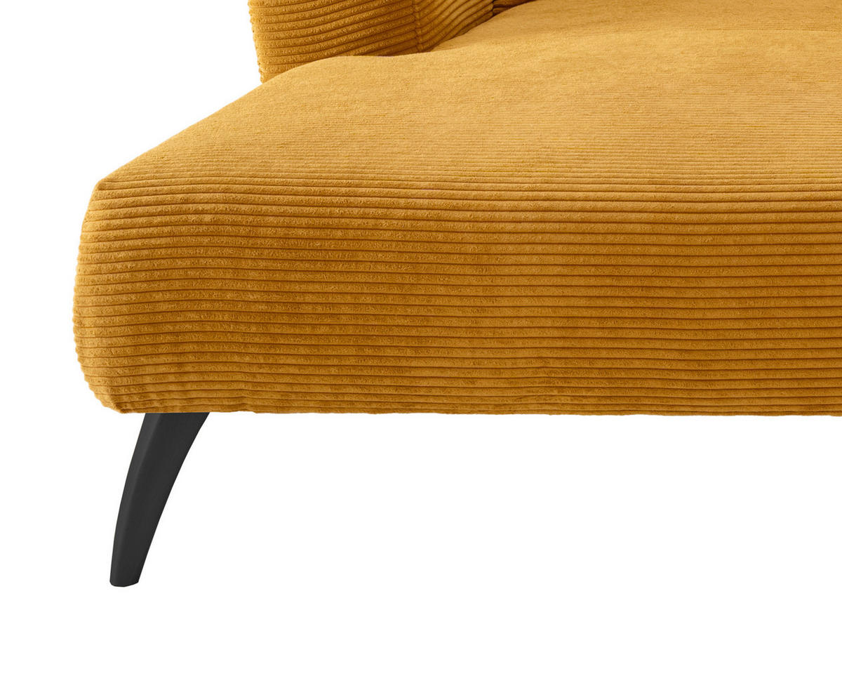 ECKSOFA Goldfarben Cord  - Goldfarben/Schwarz, MODERN, Holz/Textil (160/264cm) - MID.YOU