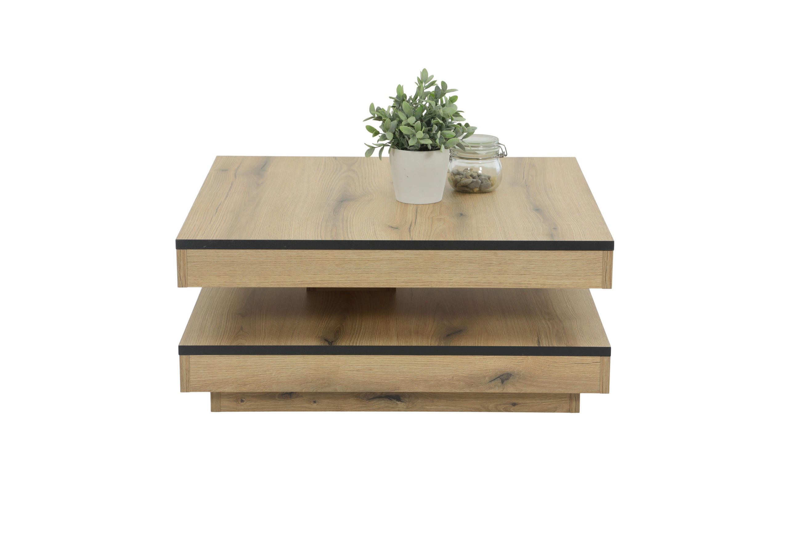 COUCHTISCH 78/78/34 cm quadratisch Eichefarben  - Eichefarben, Design, Holzwerkstoff (78/78/34cm) - Livetastic