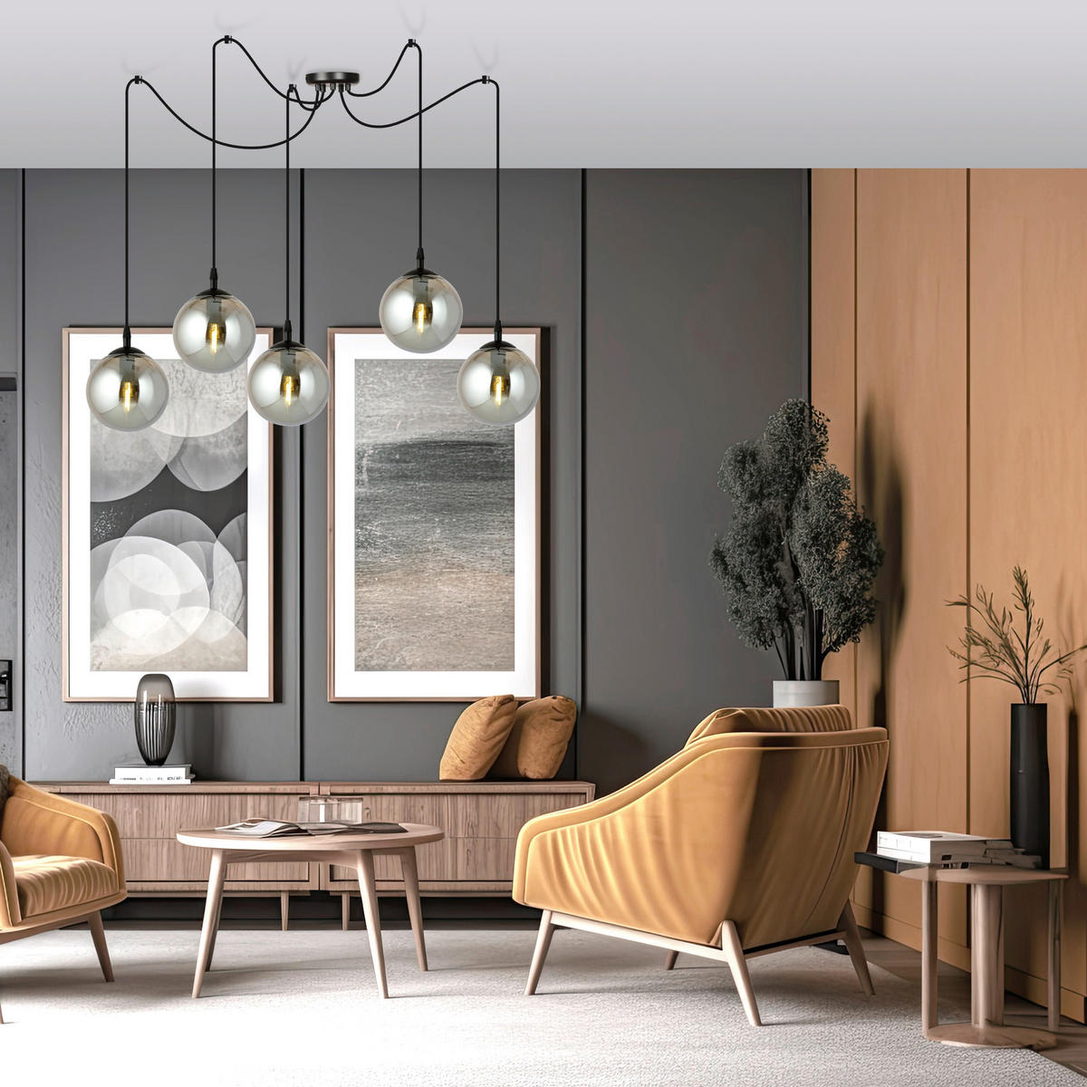 HÄNGELEUCHTE  200/70/200 cm    - Schwarz, KONVENTIONELL, Glas/Metall (200/70/200cm)