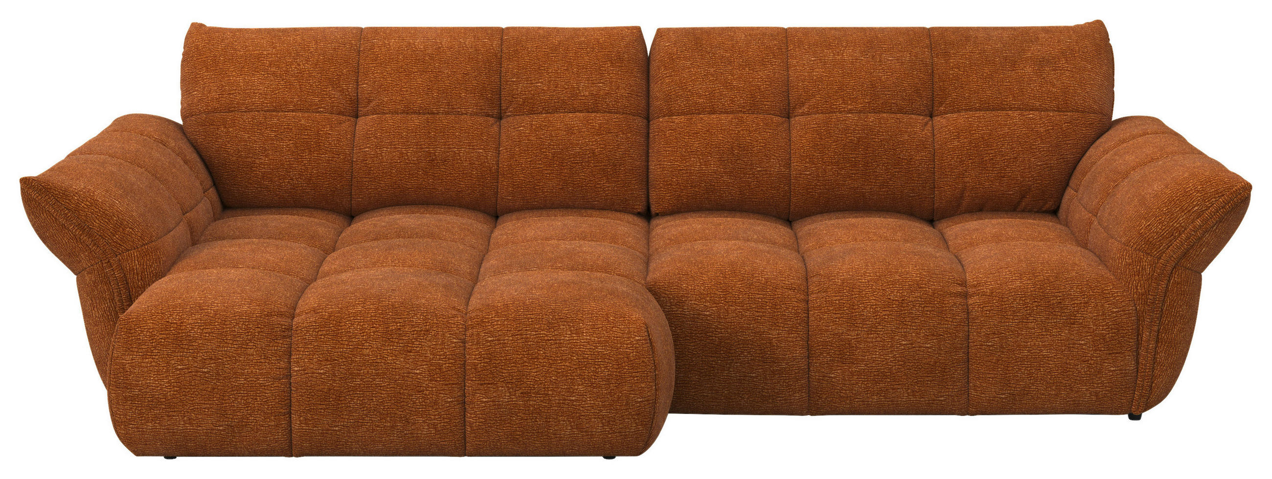 SAROKKANAPÉ textil terrakotta  - fekete/terrakotta, Design, műanyag/textil (177/312cm) - Welnova