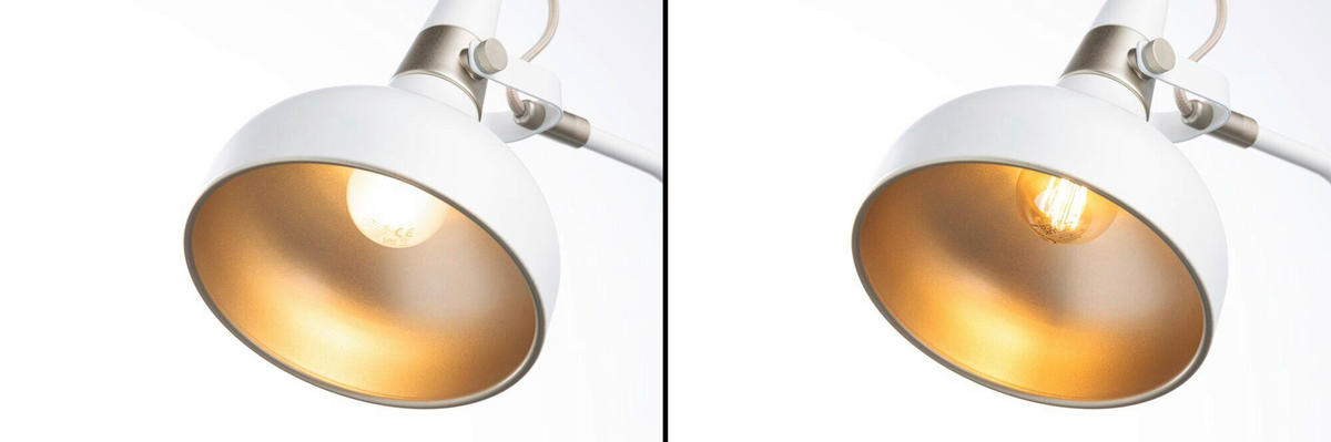 TISCHLEUCHTE Juna  - Goldfarben/Weiß, Design, Metall (18,0/51,0/25,5cm) - Paulmann