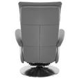 RELAXSESSEL in Leder Hellgrau  - Edelstahlfarben/Hellgrau, Design, Leder/Metall (78/112/85cm) - Cantus