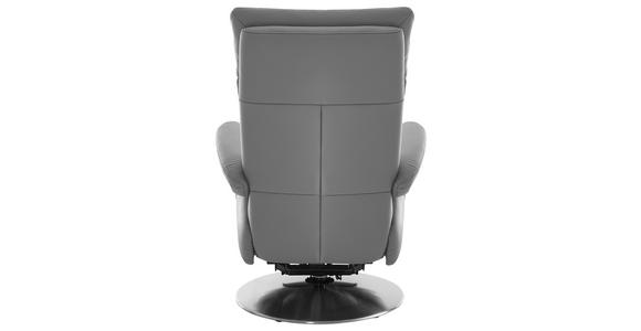 RELAXSESSEL in Leder Hellgrau - Edelstahlfarben/Hellgrau, Design, Leder/Metall (78/112/85cm) - Cantus