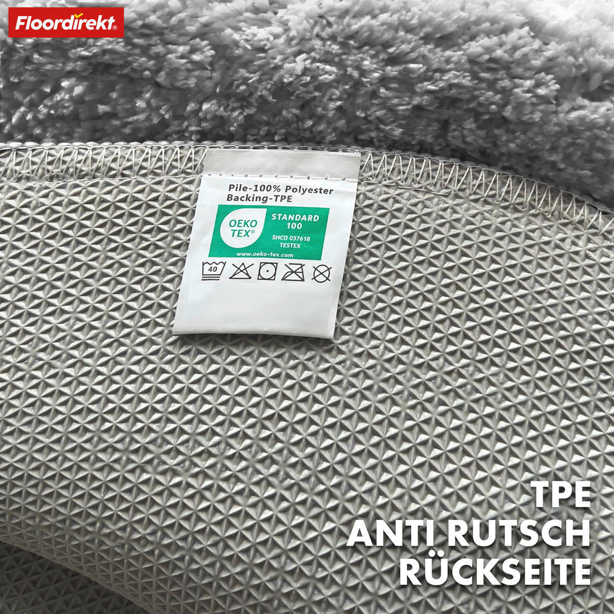 BADEMATTE Maris Silberfarben 120 cm  - Silberfarben, Basics, Kunststoff/Textil (120cm) - Floordirekt