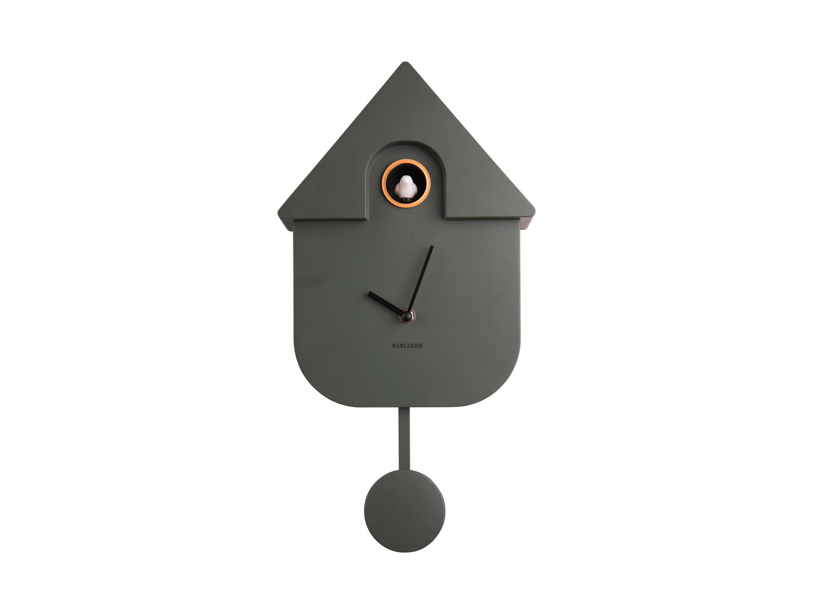 WANDUHR  Olivgrün  - Olivgrün, KONVENTIONELL, Kunststoff (21,5/41/8,5cm) - Karlsson