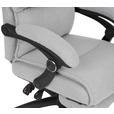 CHEFSESSEL Teddystoff Hellgrau - Hellgrau/Schwarz, Design, Kunststoff/Textil (64,5/112/120/65cm) - Carryhome