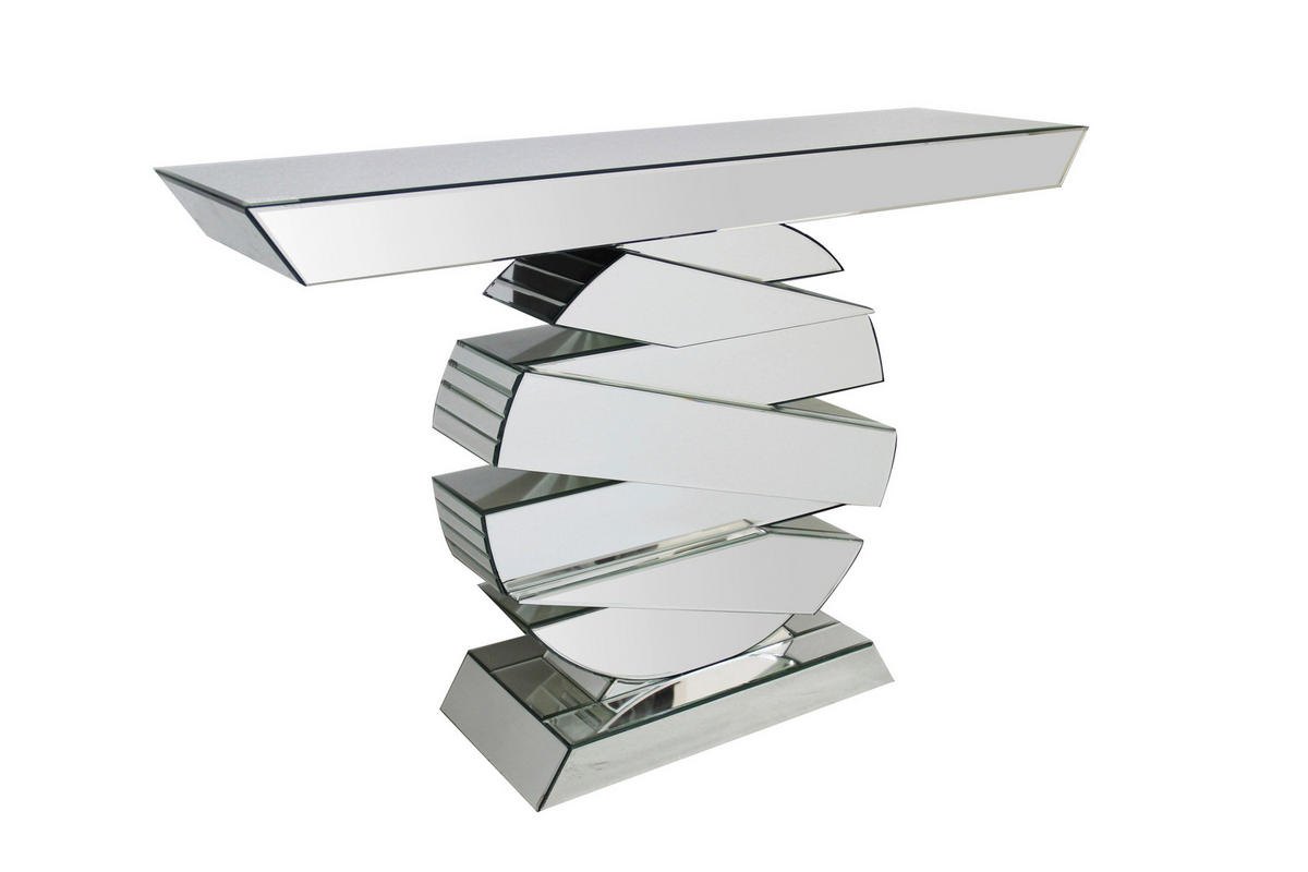 KONSOLENTISCH Silberfarben  - Silberfarben, Design, Glas/Holzwerkstoff (119/35,5/80cm) - Livetastic