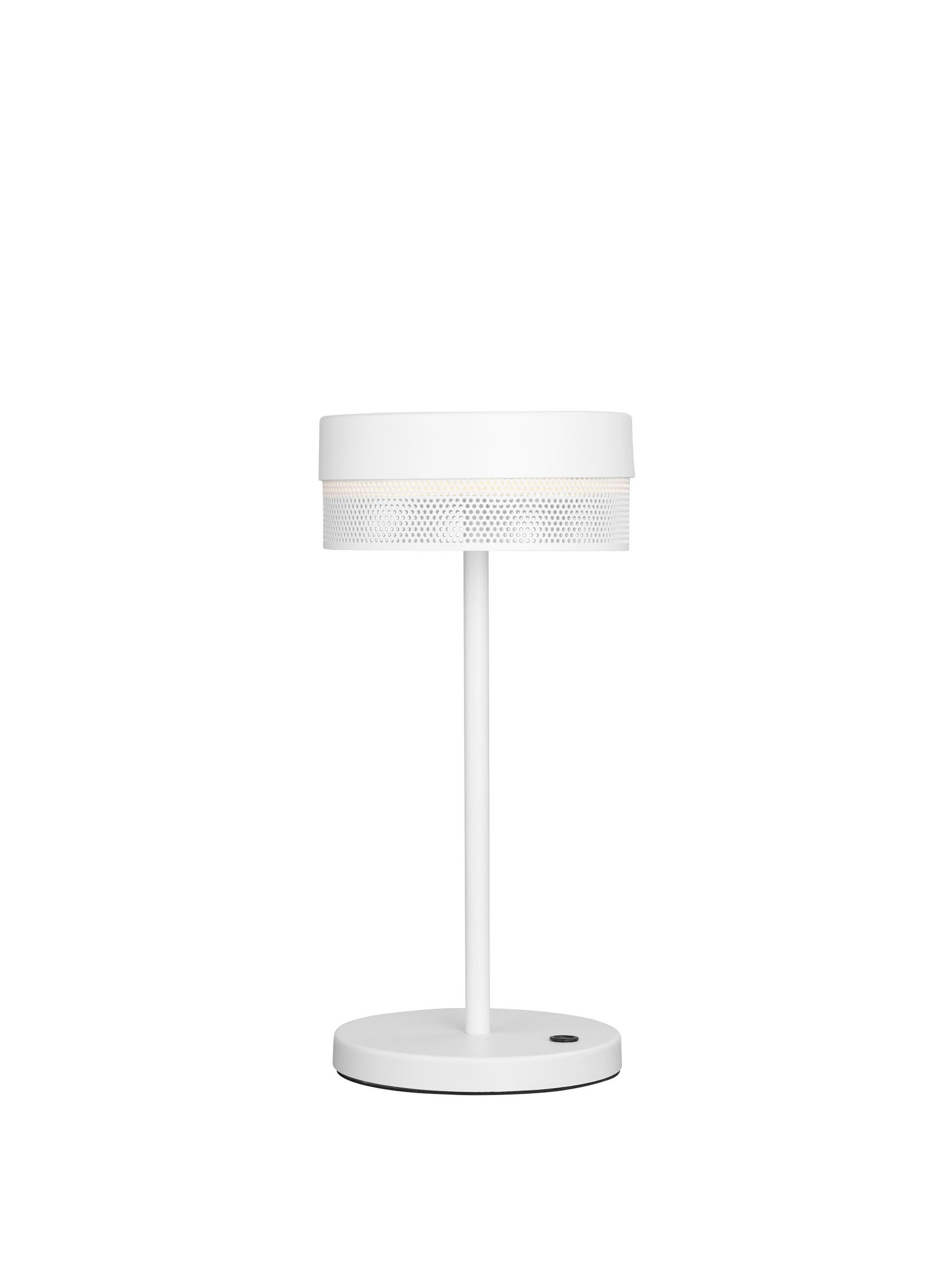 AKKU-TISCHLEUCHTE 14,5/30 cm   - Weiß, KONVENTIONELL, Metall (14,5/30cm) - Hell