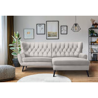 ECKSOFA Beige Webstoff Rücken echt  - Beige/Schwarz, Design, Holz/Textil (237/165cm) - Stylife