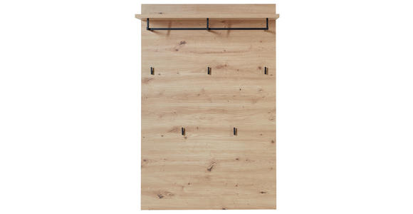 GARDEROBENPANEEL in 84/129/29 cm - Eichefarben, Design, Holzwerkstoff/Metall (84/129/29cm) - Voleo
