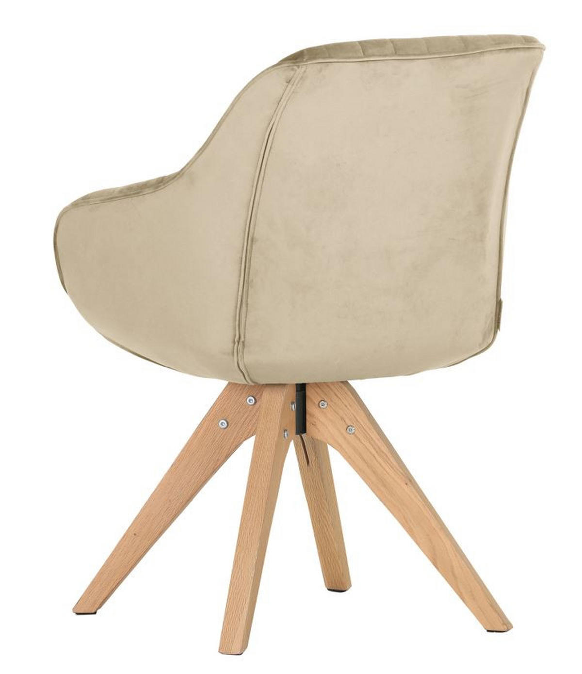 ARMLEHNSTUHL  in Velours  - Eichefarben/Beige, Design, Holz/Textil (60/83/65cm) - Livetastic
