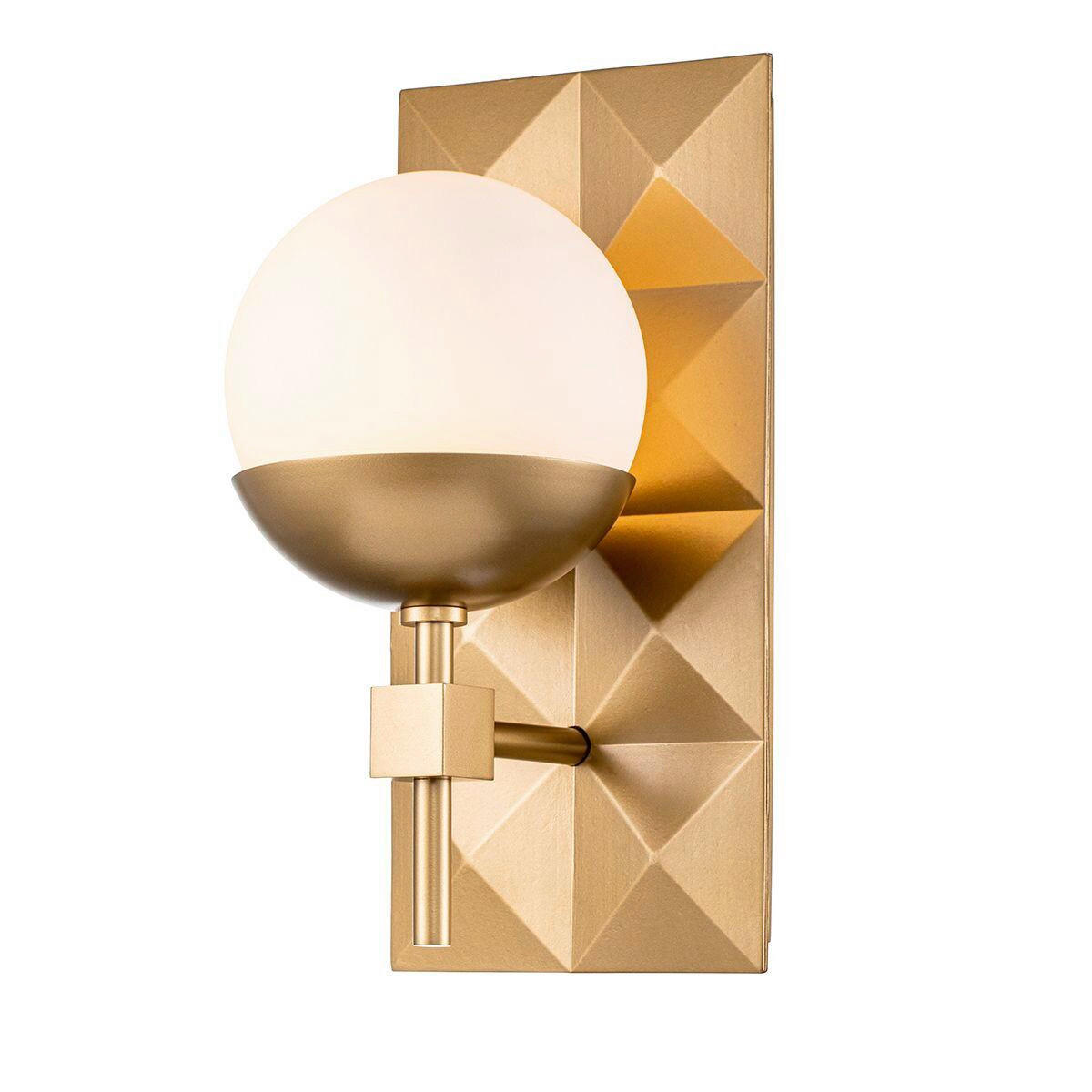 WANDLEUCHTE Deco  30,5/15,2/17,1 cm  - Goldfarben, Design, Glas/Metall (30,5/15,2/17,1cm) - Elstead Lighting