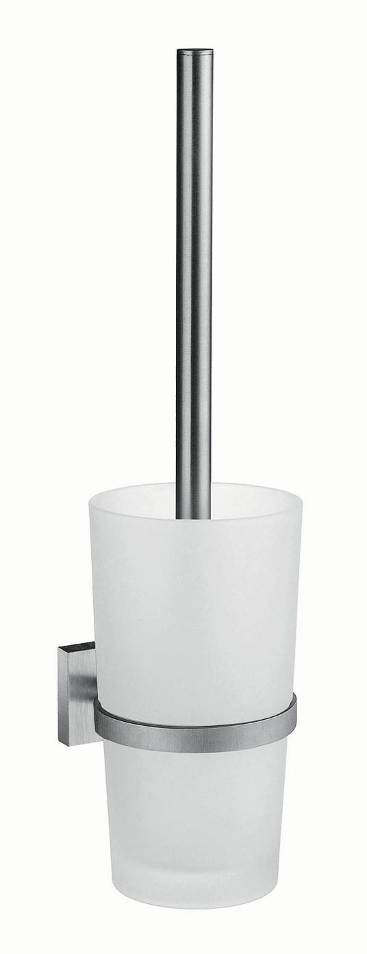 WC-BÜRSTENGARNITUR in Metall  Kunststoff   - Chromfarben/Weiß, Basics, Glas/Kunststoff (38cm)