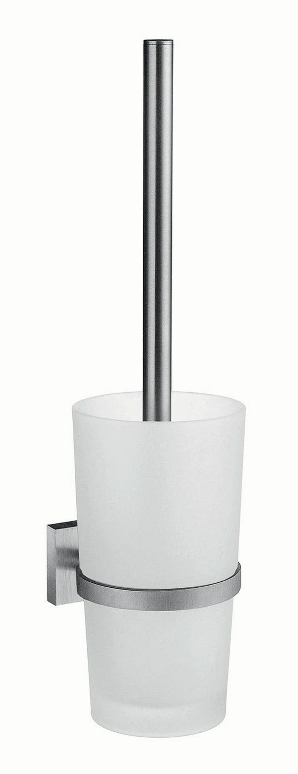WC-BÜRSTENGARNITUR in Metall  Kunststoff   - Chromfarben/Weiß, Basics, Glas/Kunststoff (38cm)