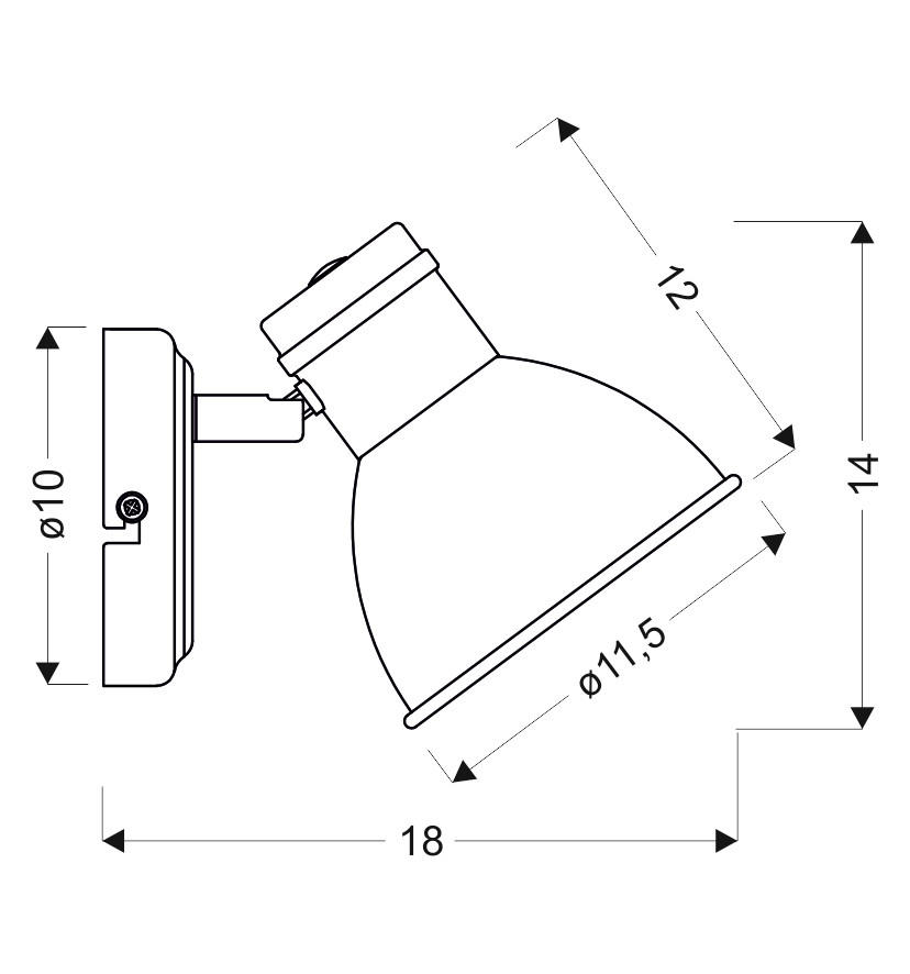 WANDLEUCHTE 11.5/18/14 cm   - Basics, Metall (11.5/18/14cm)