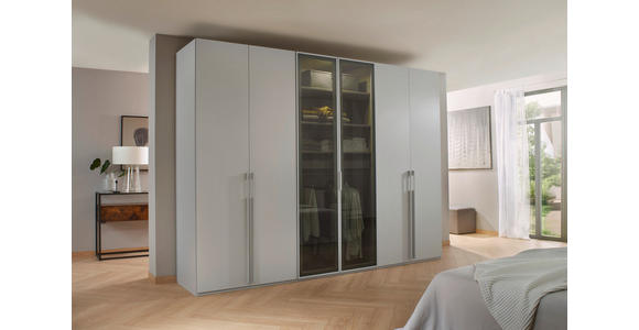 DREHTÜRENSCHRANK 301/235/60 cm 6-türig Grau, Hellgrau - Hellgrau/Grau, Trend, Glas/Holzwerkstoff (301/235/60cm) - Novel