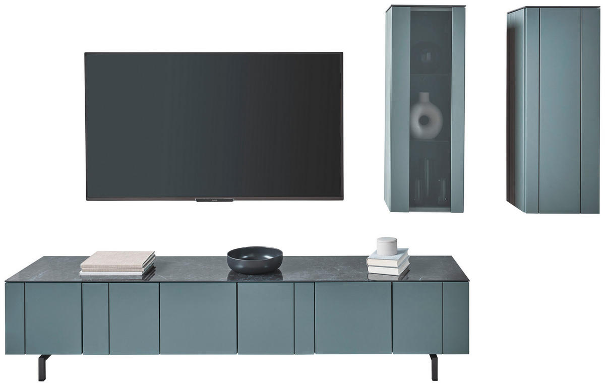 SZEKRÉNYSOR zöld  - antracit/zöld, Design, faalapú anyag/üveg (218/185/45cm) - Johann Jakob