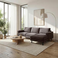 KUTNA GARNITURA tekstil  taupe   - crna/taupe, Design, tekstil/metal (238/166cm) - Livetastic
