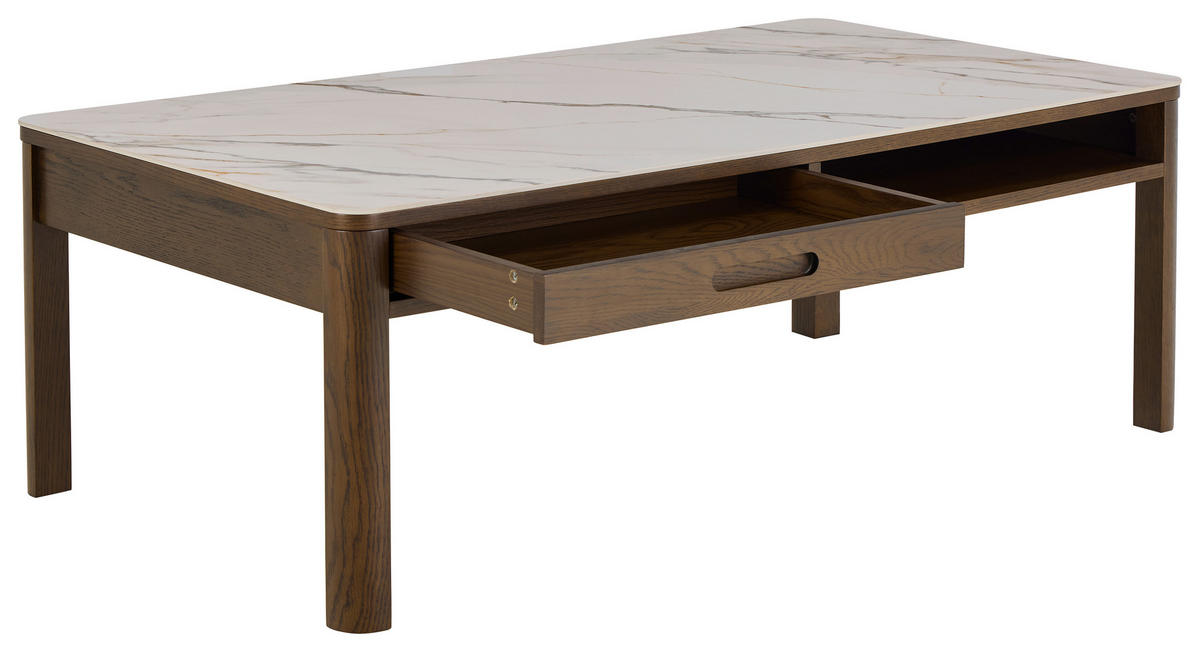 COUCHTISCH in Keramik, Holzwerkstoff 130/70/45 cm  - Beige/Braun, Design, Keramik/Holzwerkstoff (130/70/45cm) - MID.YOU