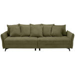 BIGSOFA  in Webstoff Olivgrün  - Schwarz/Olivgrün, KONVENTIONELL, Textil/Metall (282/94/127cm) - Ambia Home