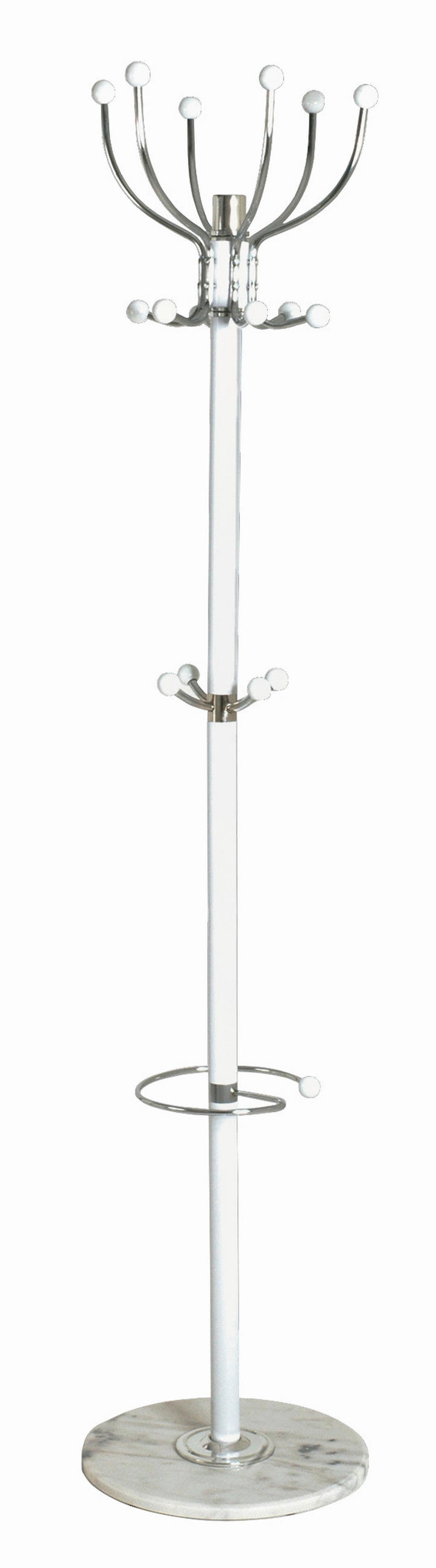 GARDEROBENSTÄNDER in Weiß, Chromfarben  38/176 cm  - Chromfarben/Weiß, Design, Metall (38/176cm) - Carryhome