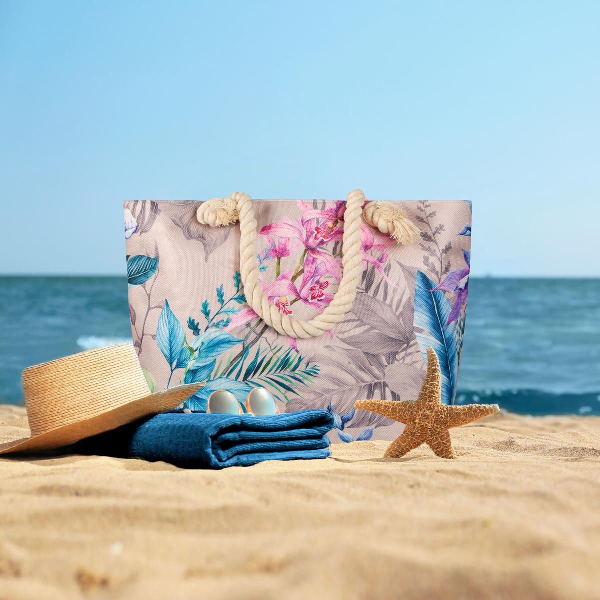 STRANDTASCHE - Multicolor, KONVENTIONELL, Textil (43/60cm)
