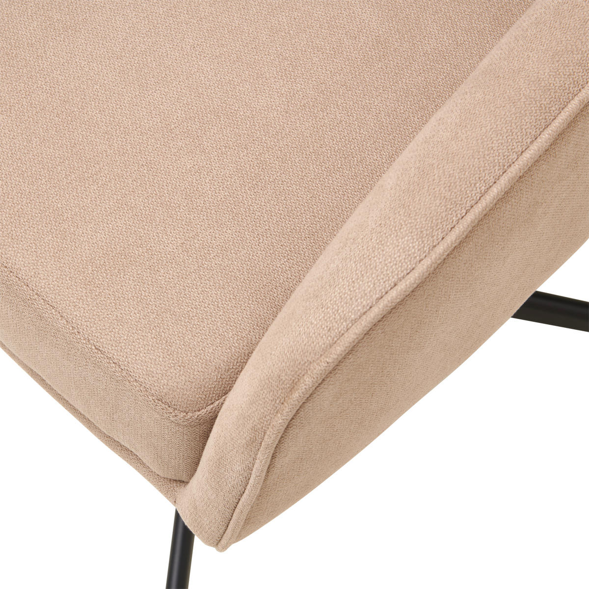 ARMLEHNSTUHL  in Eisen beschichtet  - Hellbraun/Schwarz, MODERN, Textil/Metall (61/83/62cm) - Livetastic