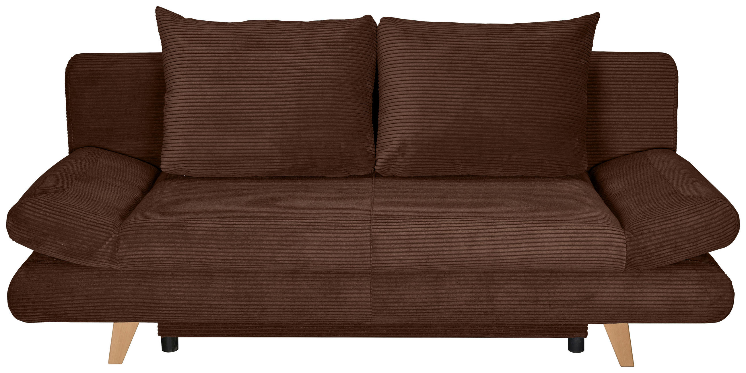 SCHLAFSOFA Cord Dunkelbraun  - Dunkelbraun/Buchefarben, KONVENTIONELL, Holz/Textil (200/75/85cm) - Carryhome