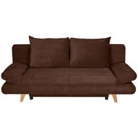 SCHLAFSOFA  mit Schlafen auf Sitzhöhe, haustierfreundlicher Bezug Cord Dunkelbraun  - Dunkelbraun/Buchefarben, KONVENTIONELL, Holz/Textil (200/75/85cm) - Carryhome