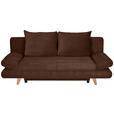 SCHLAFSOFA mit Schlafen auf Sitzhöhe, haustierfreundlicher Bezug Cord Dunkelbraun - Dunkelbraun/Buchefarben, KONVENTIONELL, Holz/Textil (200/75/85cm) - Carryhome