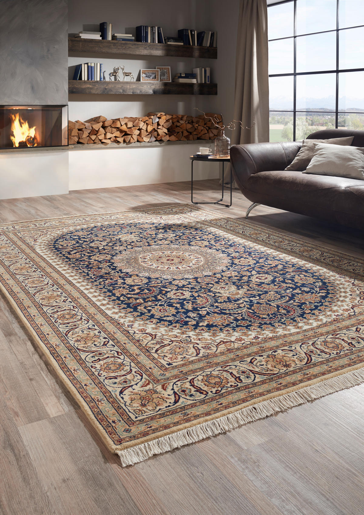 ORIENTÁLNÍ KOBEREC, 120/180 cm, modrá, béžová - modrá/béžová, Lifestyle, textil (120/180cm) - Cazaris