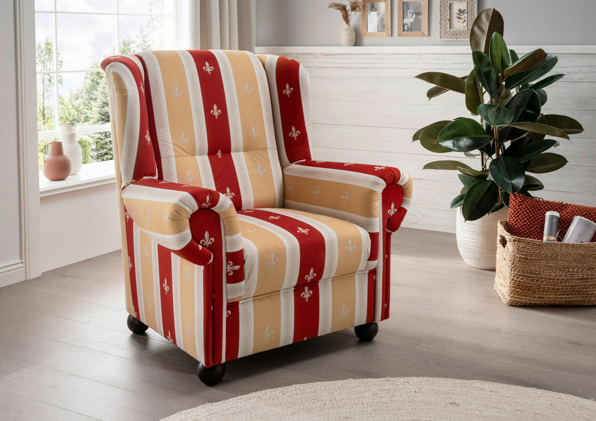 SET DE FAUTEUIL in Mikrofaser Rot  - rouge, Konventionell, textile/bois (92/102/145cm) - Livetastic