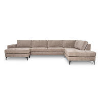 SOFFA i flatväv ljusbrun  - ljusbrun/svart, Klassisk, metall/trä (363/86/238cm) - Pure Home Comfort