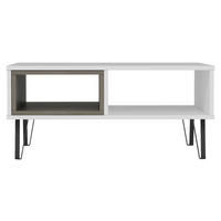 COUCHTISCH in Holzwerkstoff 90/60/41,1 cm  - Weiss/Schwarz, Design, Holzwerkstoff/Metall (90/60/41,1cm) - Livetastic