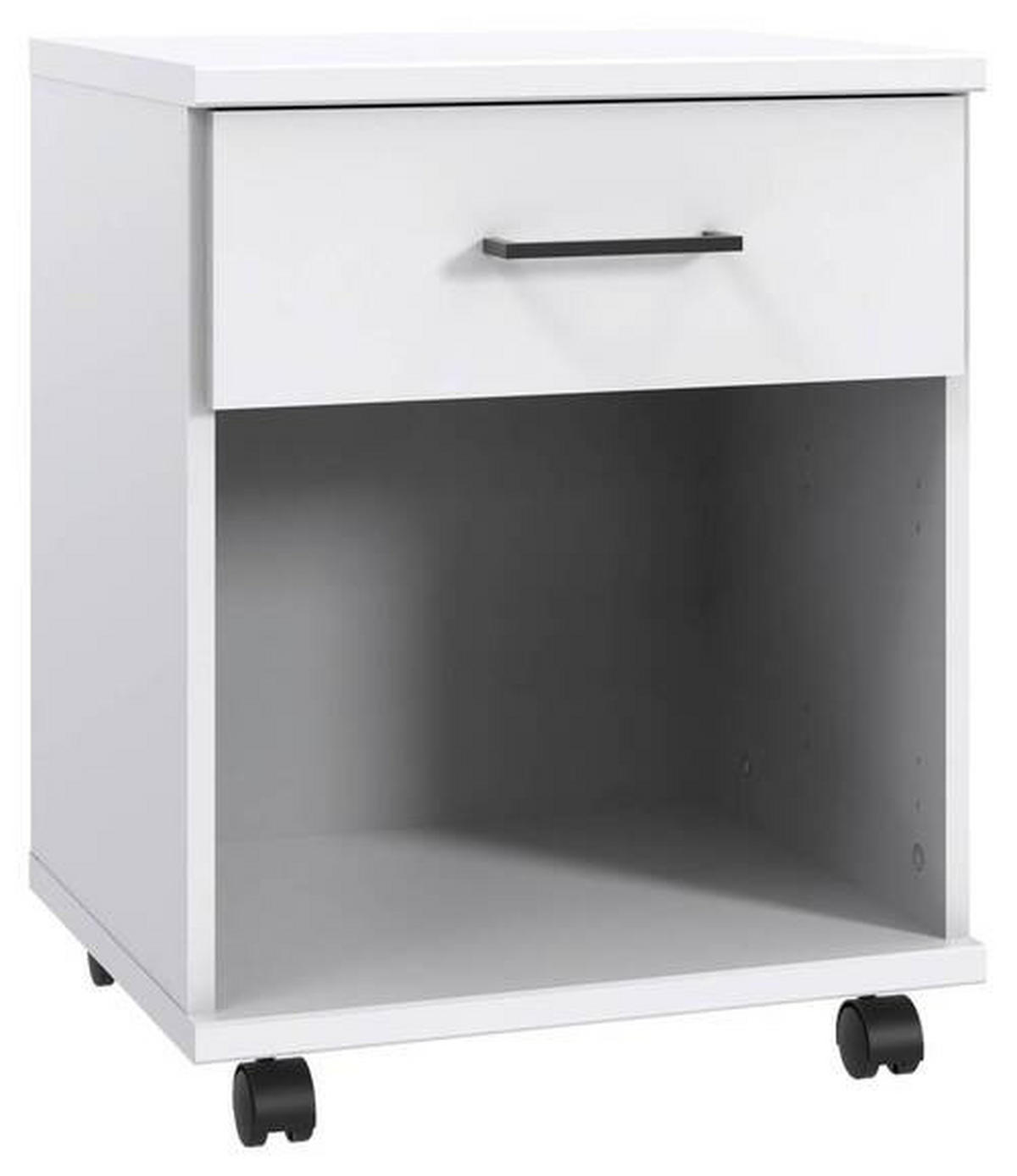 ROLLCONTAINER 52/40/38 cm  - Weiss/Schwarz, Design, Holzwerkstoff/Kunststoff (52/40/38cm) - Carryhome