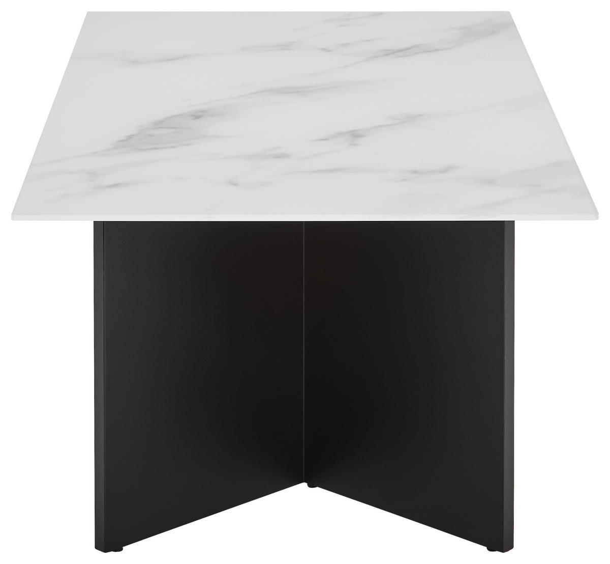 KONFERENČNÍ STOLEK, černá, bílá, kov, sklo, 110/60/40 cm - bílá/černá, Design, kov/sklo (110/60/40cm) - Livetastic