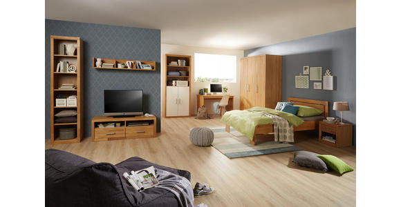 TV-ELEMENT Eiche massiv Eichefarben - Eichefarben, KONVENTIONELL, Holz (130/45/42cm) - Linea Natura