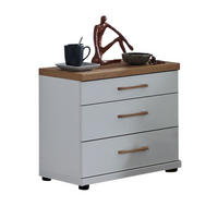 NACHTTISCH  in Weiss, Eiche Bianco  - Weiss/Eiche Bianco, Konventionell, Holzwerkstoff/Metall (50/52/36cm) - Venda