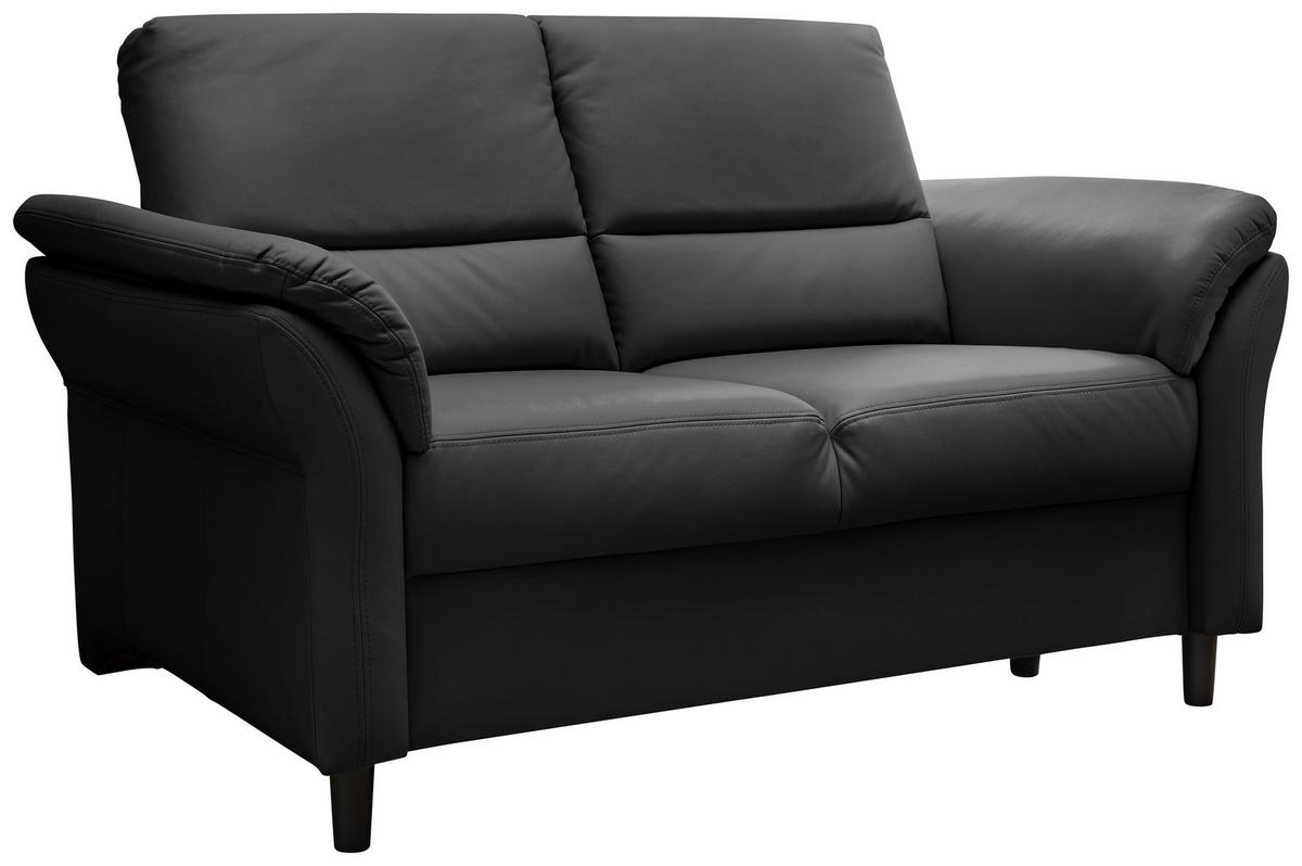 2-SITZER-SOFA in Lederlook Schwarz  - Schwarz, Modern, Holz/Textil (147/90/89cm) - Livetastic