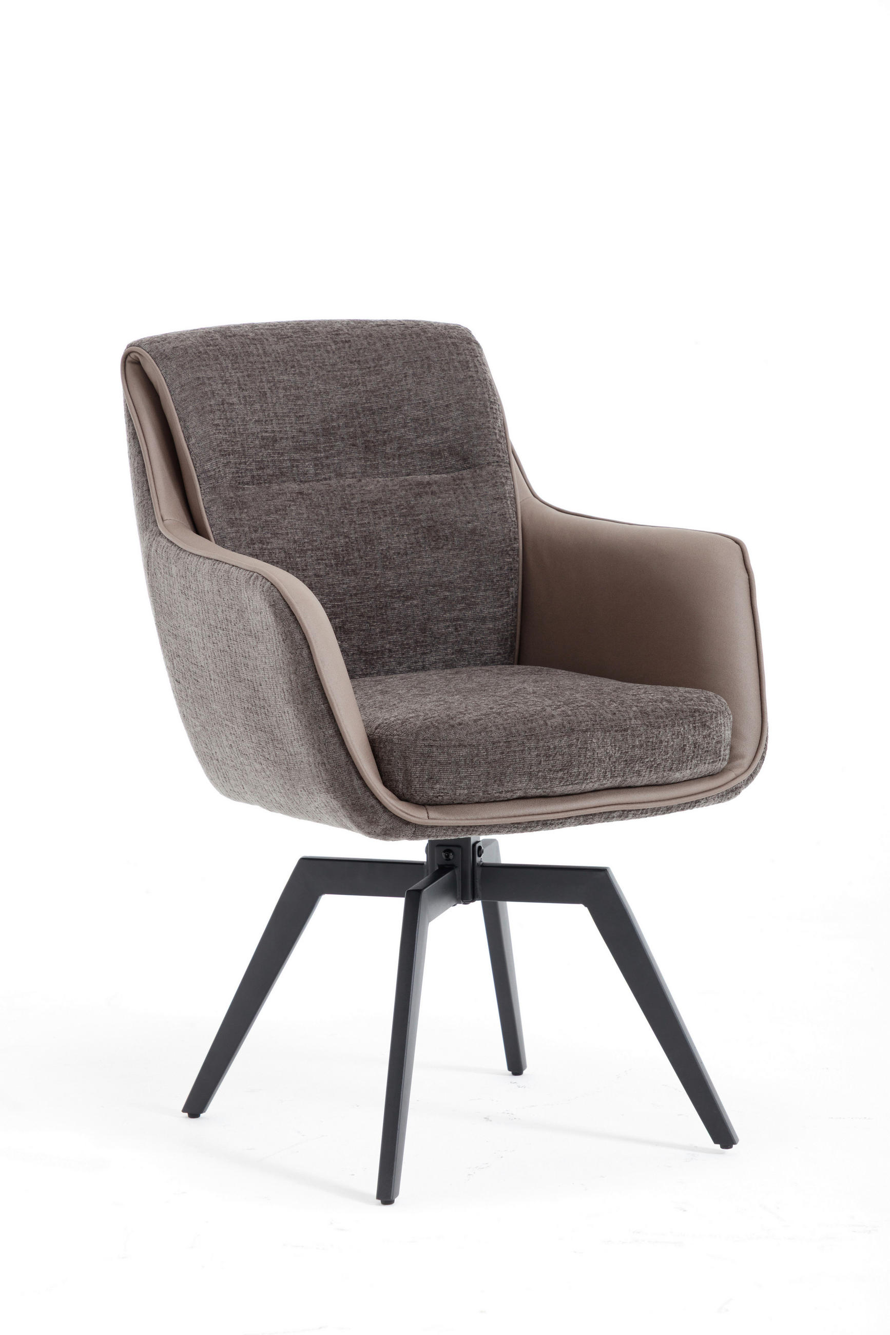 ARMLEHNSTUHL  in Eisen Chenille, Jacquard  - Schwarz/Grau, MODERN, Textil/Metall (62/92/68cm) - Livetastic